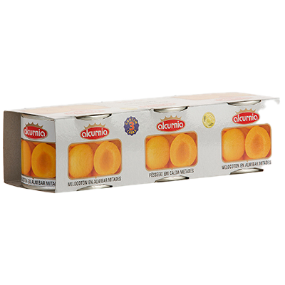 MELOCOT&Oacute;N EN ALM&Iacute;BAR MITADES 115 G. X 3