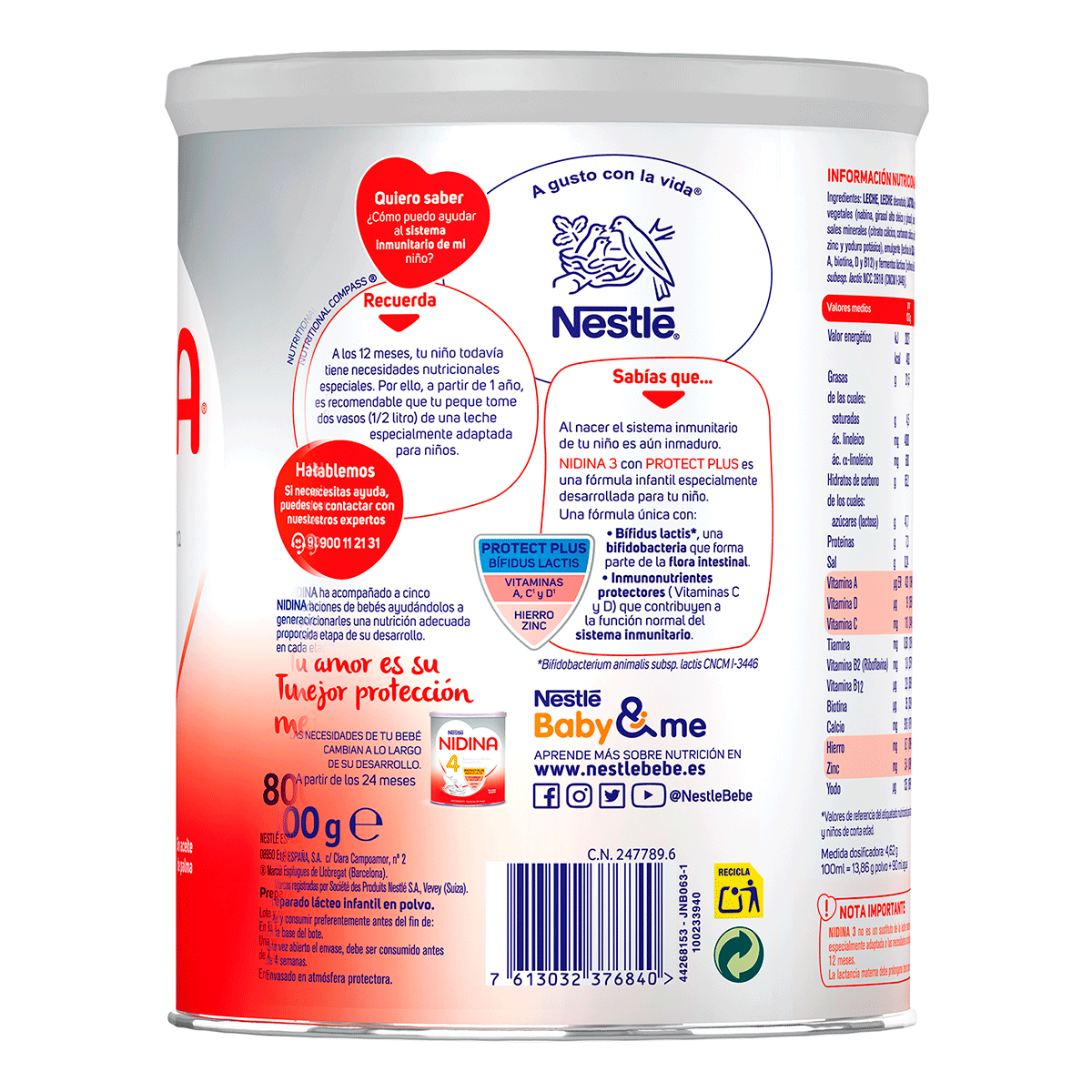 LECHE DE CRECIMIENTO PREMIUM 800 G.