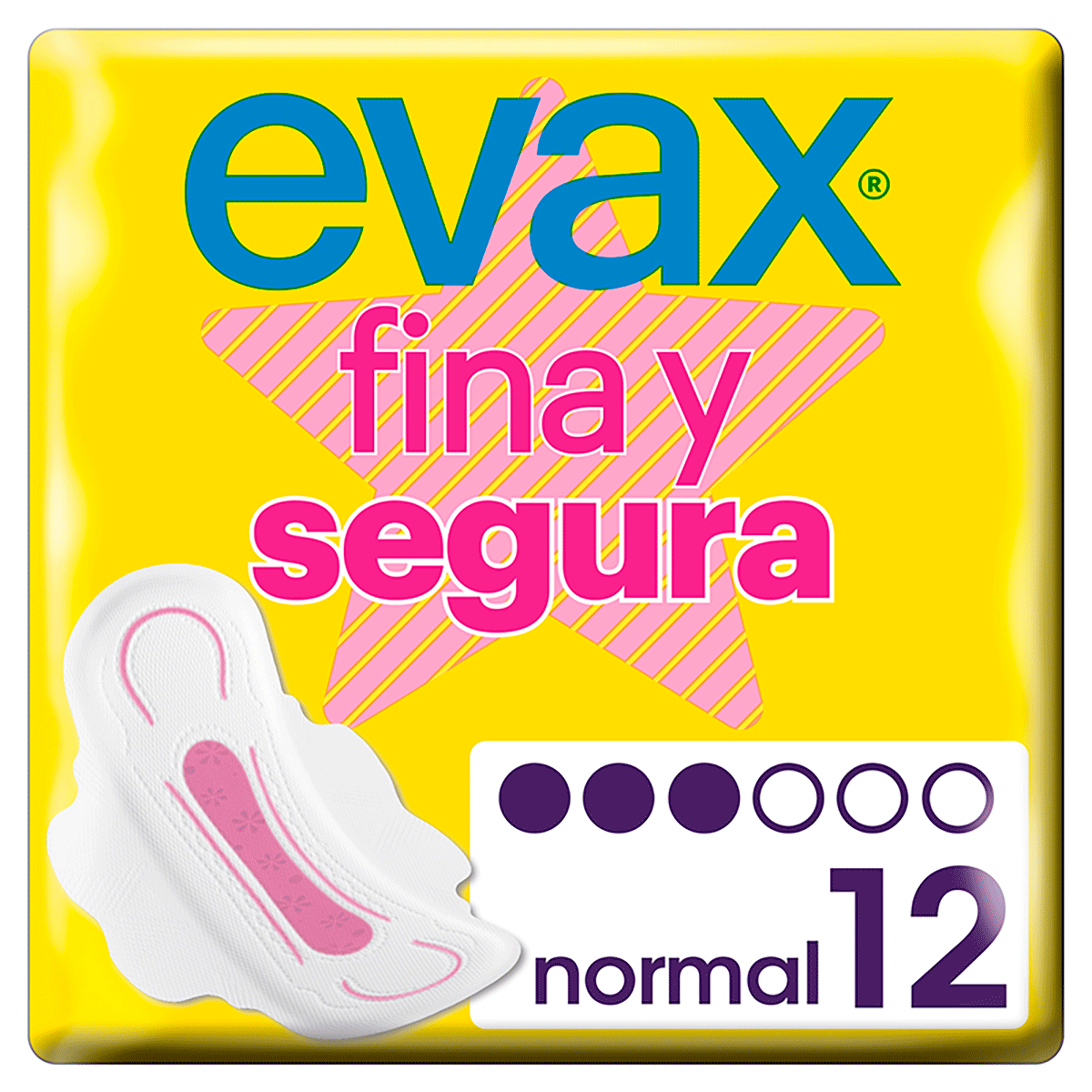 COMPRESA CON ALAS FINA Y SEGURA NORMAL, 12 UDS.