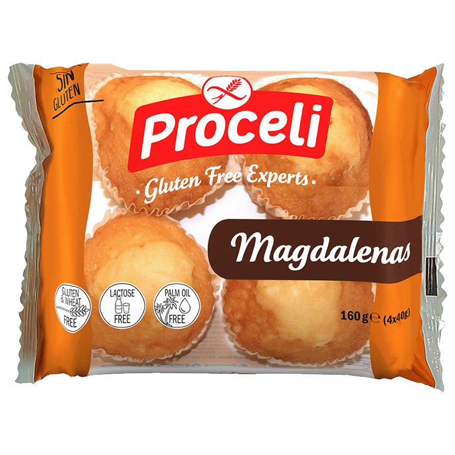 MAGDALENAS SIN GLUTEN 160 G.