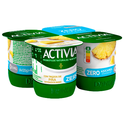 YOGUR CON PI&Ntilde;A 0% 120 G. PACK 4