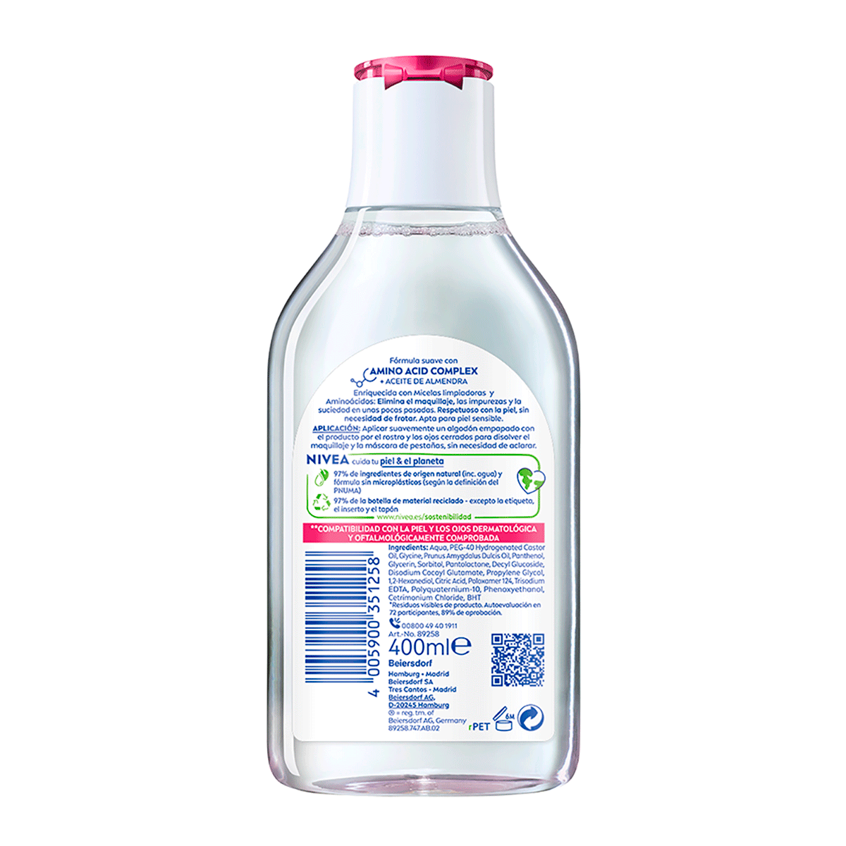 AGUA MICELAR 5 EN 1 PIEL SECA SENSIBLE 400 ML.