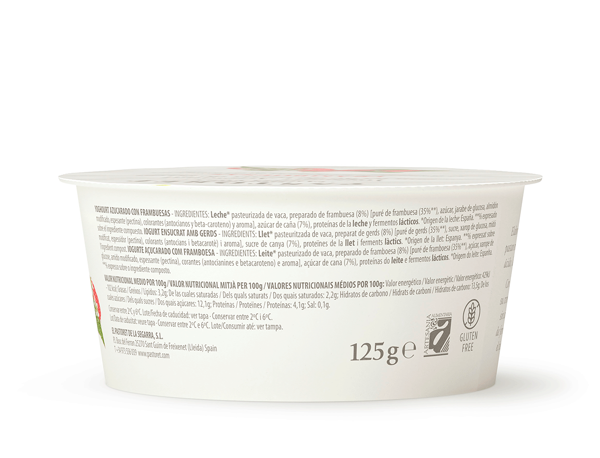 YOGUR CON FRAMBUESAS 125 G.