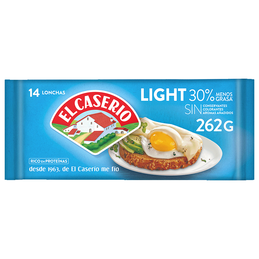 QUESO EN LONCHAS LIGHT 262 G.