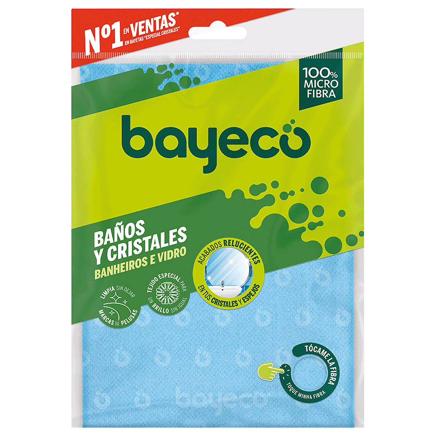 BAYETA MICROFIBRA BA&Ntilde;OS Y CRISTALES 1 UD.