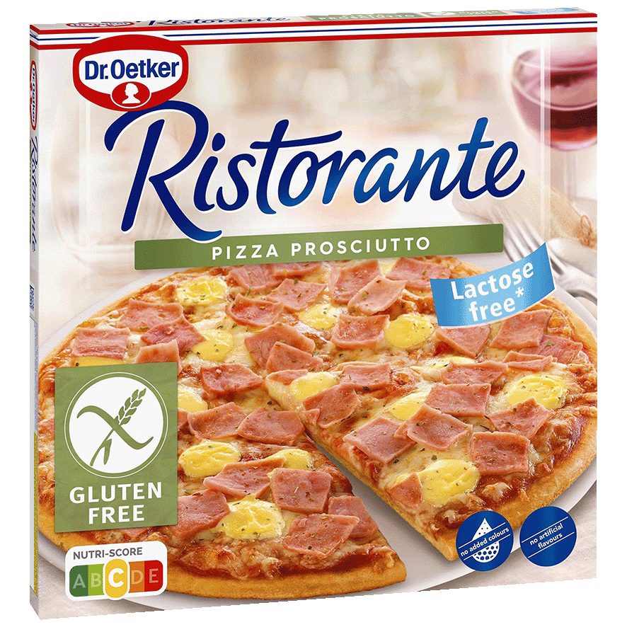 PIZZA RISTORANTE PROSCIUTTO SIN GLUTEN 345 G.