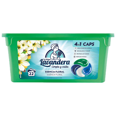 DETERGENTE ESENCIA FLORAL 4 EN 1 22 CAPSULAS