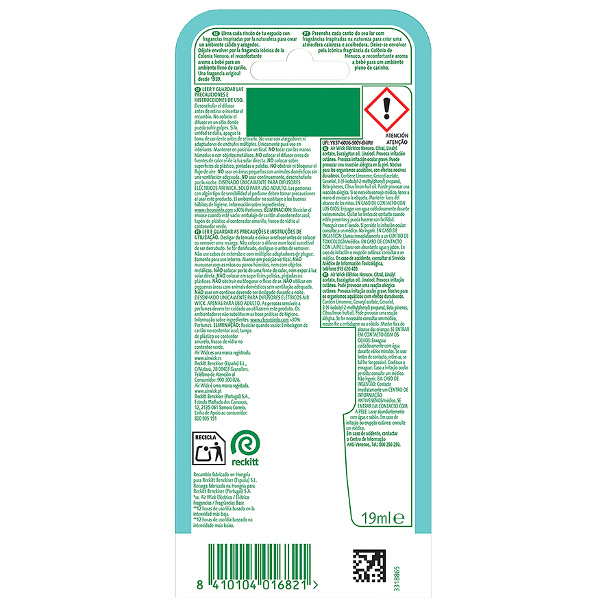 AMBIENTADOR EL&Eacute;CTRICO NENUCO 19 ML.