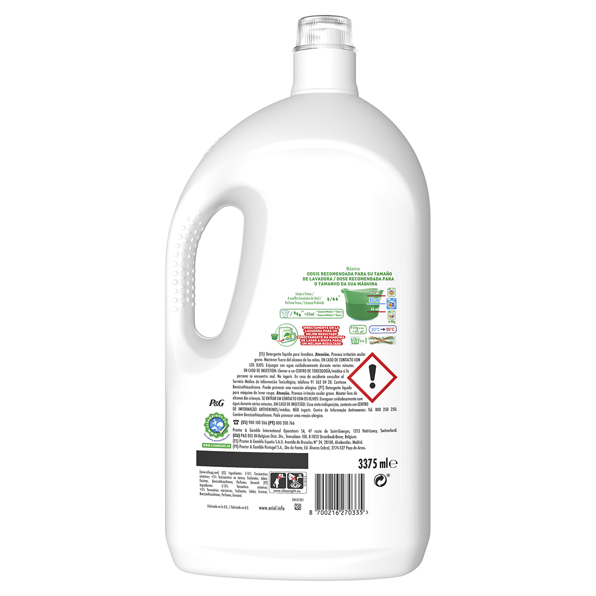 DETERGENTE L&Iacute;QUIDO B&Aacute;SICO 70 LAVADOS