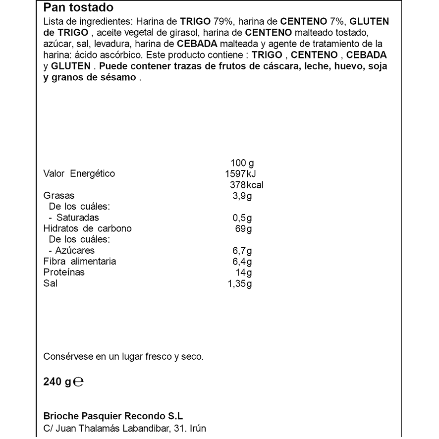 HOGAZA R&Uacute;STICA 240 G.