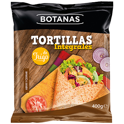 TORTILLAS DE TRIGO INTEGRALES 400 G.