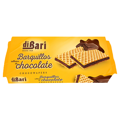 BARQUILLOS RELLENOS SABOR CHOCOLATE 150 G.