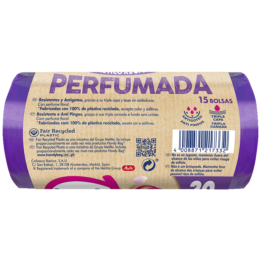 BOLSA DE BASURA PERFUMADA, 30 LITROS 12 UDS.