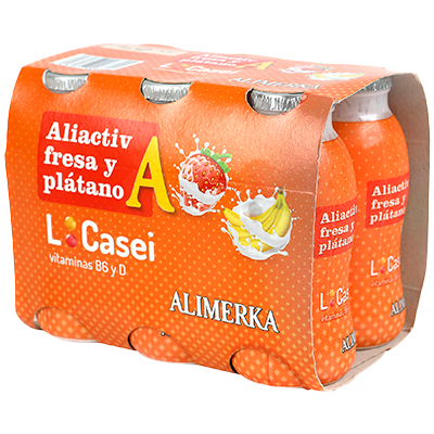 YOGUR ALIACTIV FRESA Y PL&Aacute;TANO 100 G. PACK 6