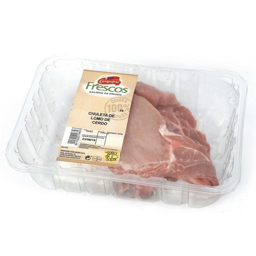 CHULETA DE LOMO DE CERDO 600 G.