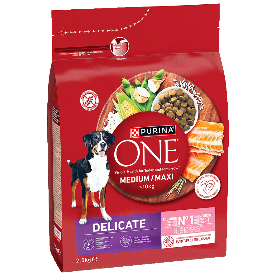COMIDA CON SALM&Oacute;N PERROS DELICATE MEDIUM 2.5 KILOS