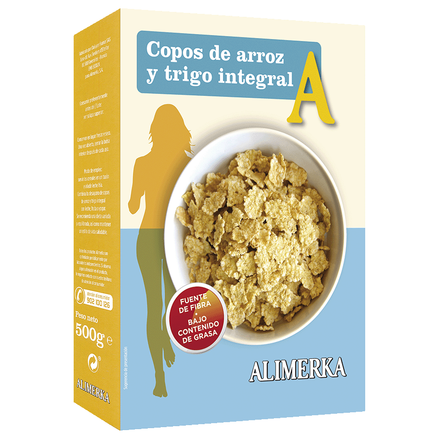 COPOS DE ARROZ Y TRIGO INTEGRAL 500 G.