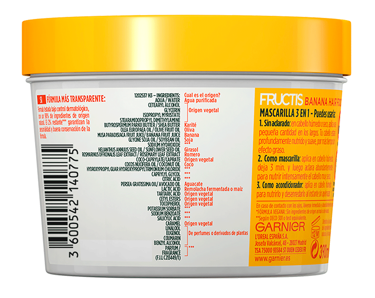 MASCARILLA HAIR FOOD BANANA 390 ML.