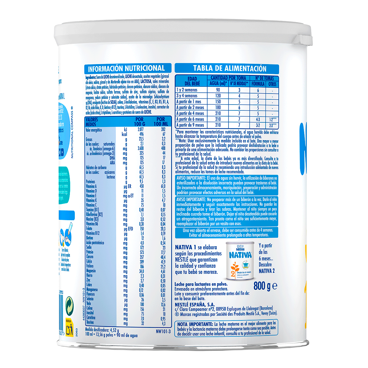 NATIVA 1 800 G.