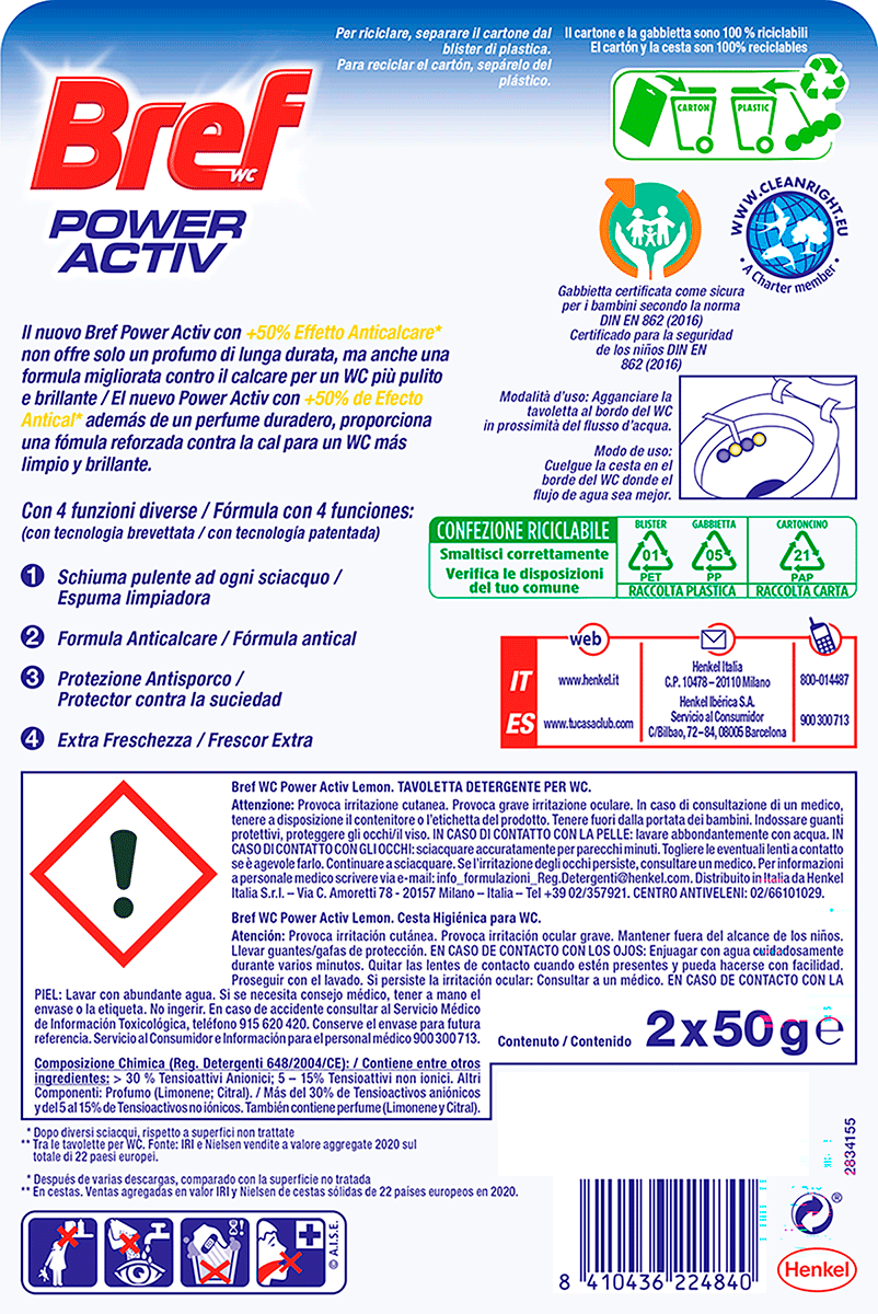 LIMPIAINODOROS POWER ACTIV LIM&Oacute;N 2 UDS.
