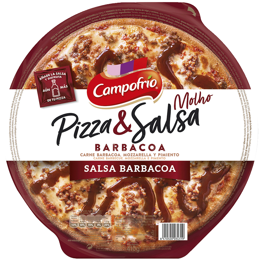 PIZZA & SALSA BARBACOA 410 G.
