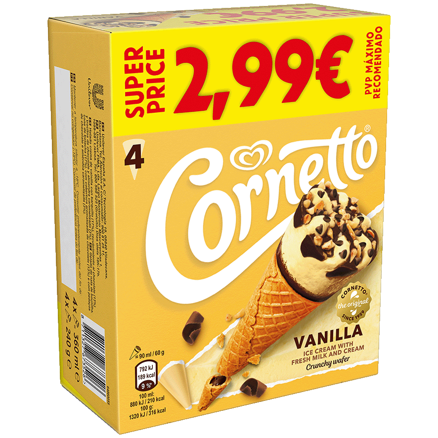 HELADO DE VAINILLA 90 ML. PACK 4