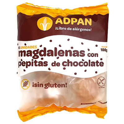 MAGDALENAS CON CHOCOLATE SIN GLUTEN 180 G.