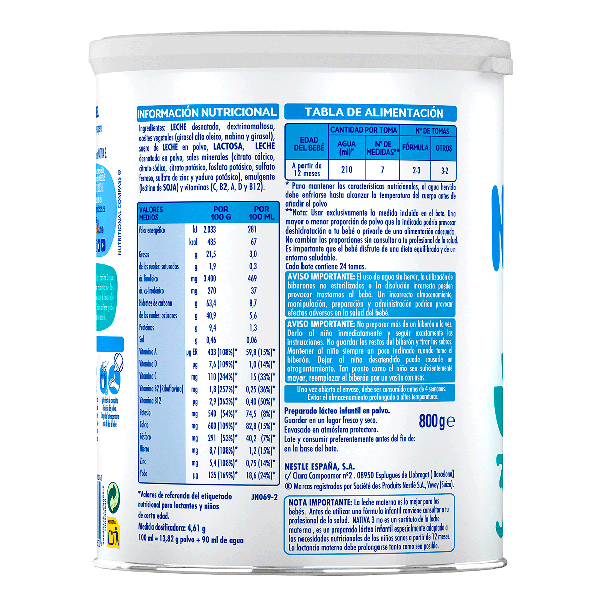 PREPARADO INFANTIL 800 G.