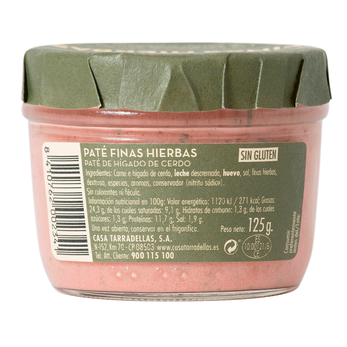 PAT&Eacute; A LAS FINAS HIERBAS 125 G.