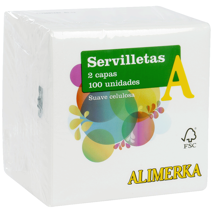 SERVILLETAS BLANCAS 33X33 100 UDS.