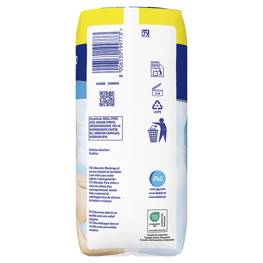 TOALLITAS LOCION LIGERA 99% AGUA 60 UDS. PACK 4