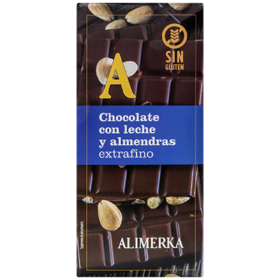 CHOCOLATE CON LECHE Y ALMENDRAS 150 G.