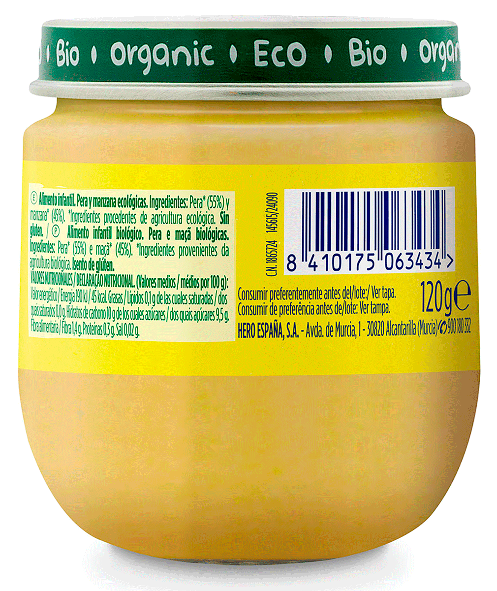TARRITO ECOL&Oacute;GICO DE PERA Y MANZANA 120 G.