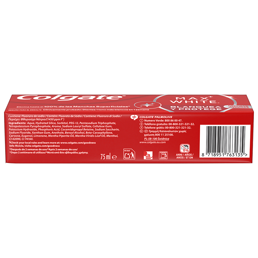 DENT&Iacute;FRICO MAX WHITE ONE 75 ML.