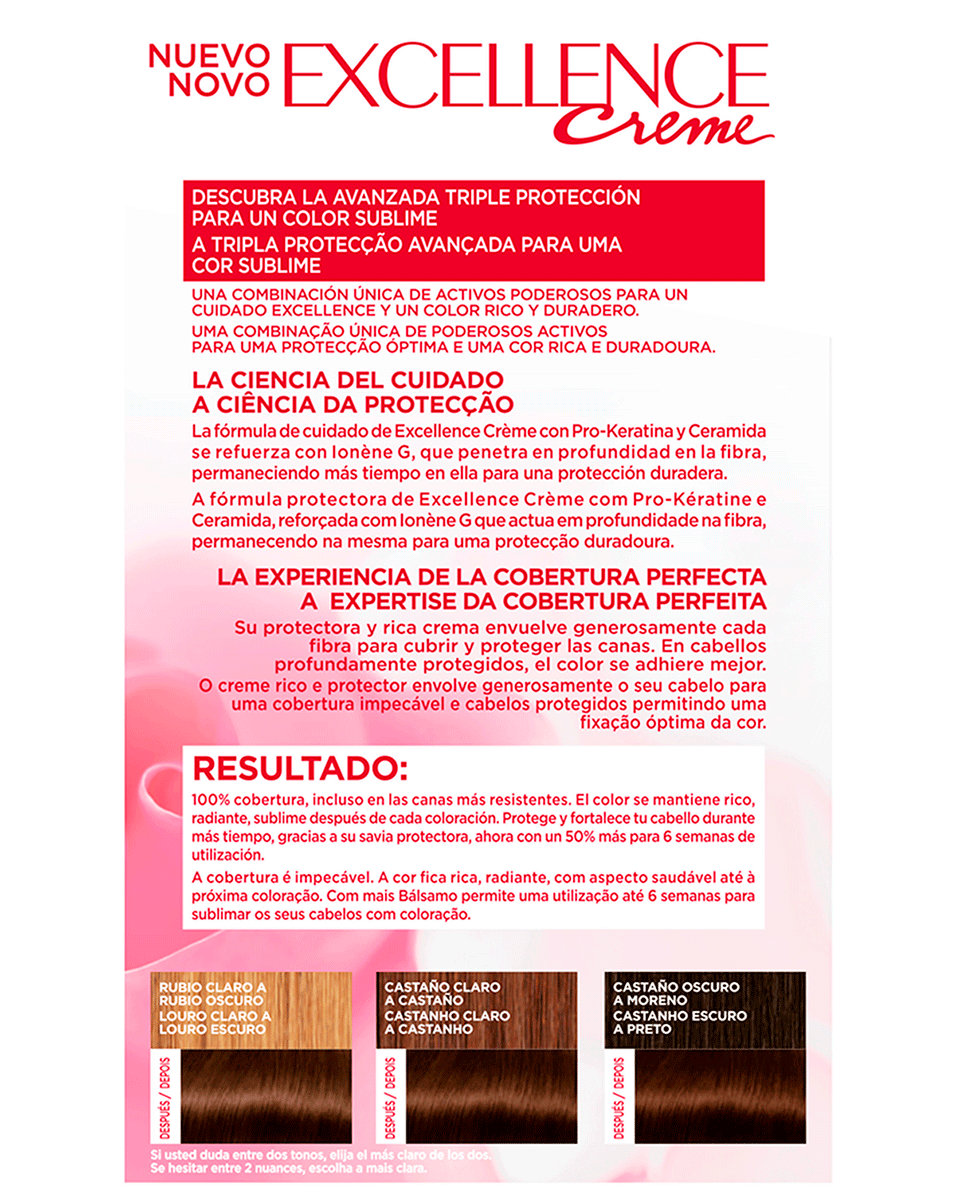 TINTE EXCELLENCE 4 CASTA&Ntilde;O 120 ML.
