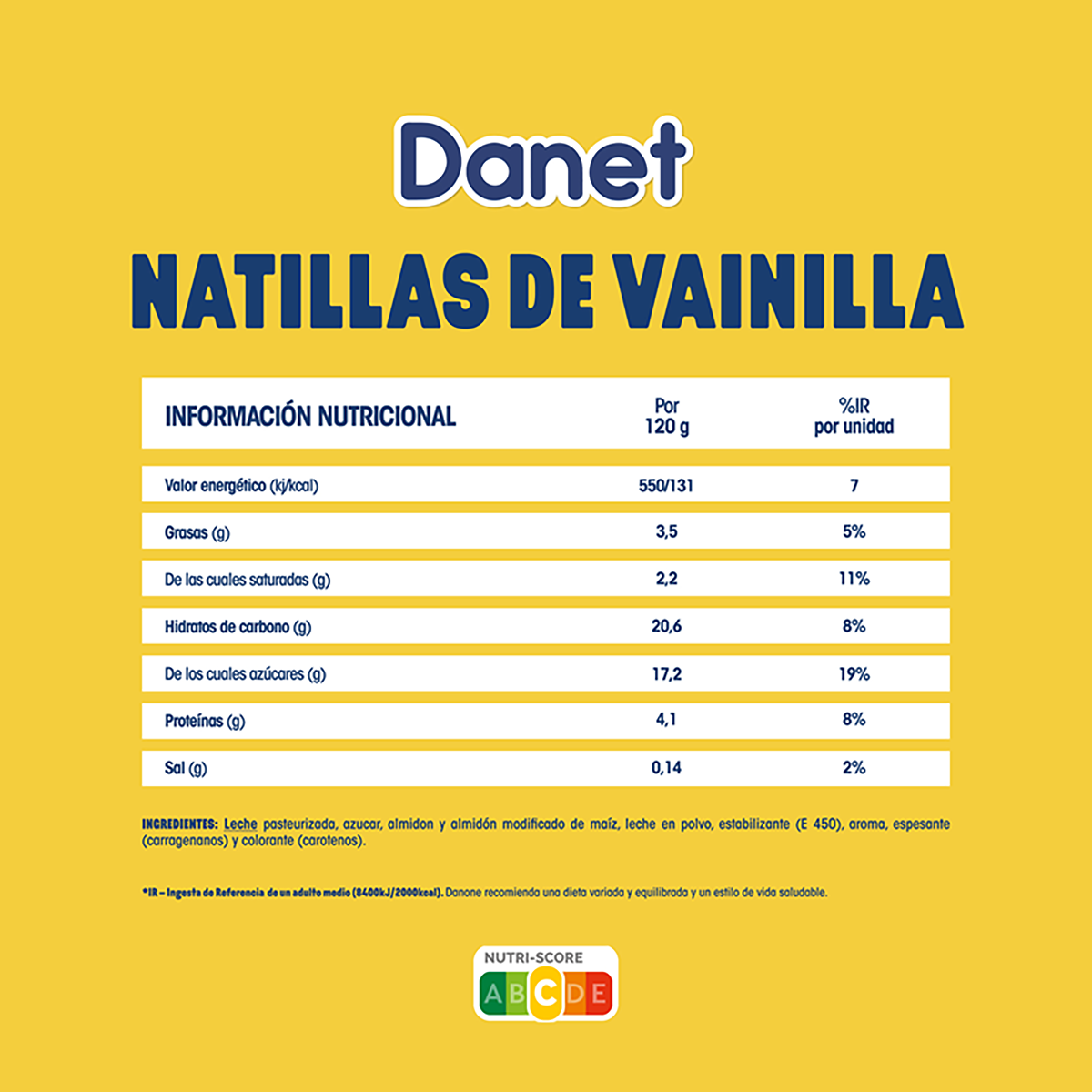 NATILLAS DE VAINILLA 120 G. PACK 8