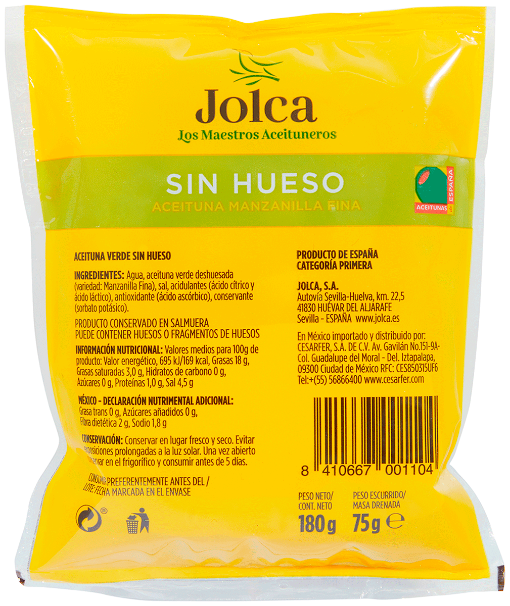 ACEITUNAS SIN HUESO 75 G.