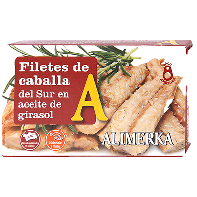 FILETES DE CABALLA EN ACEITE DE GIRASOL 60 G.