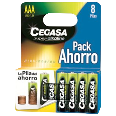 PILAS ALCALINAS LR03 PACK AHORRO 8 UDS.