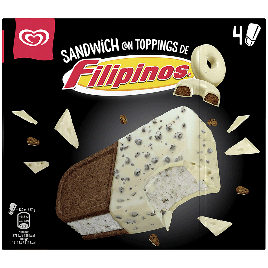 SANDWICH XXL FILIPINOS BLANCO 77 G. PACK 4 UDS.