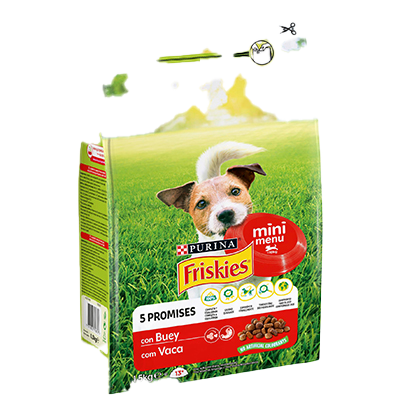 MINI MEN&Uacute; CON BUEY PARA PERROS 1,5 KILOS
