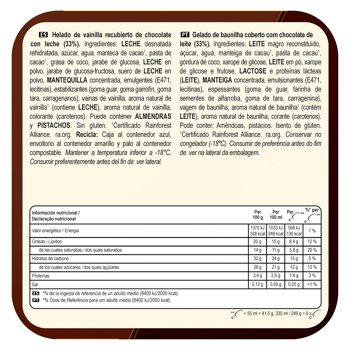 HELADO CLASSIC MINI 55 G. PACK 6 UDS.