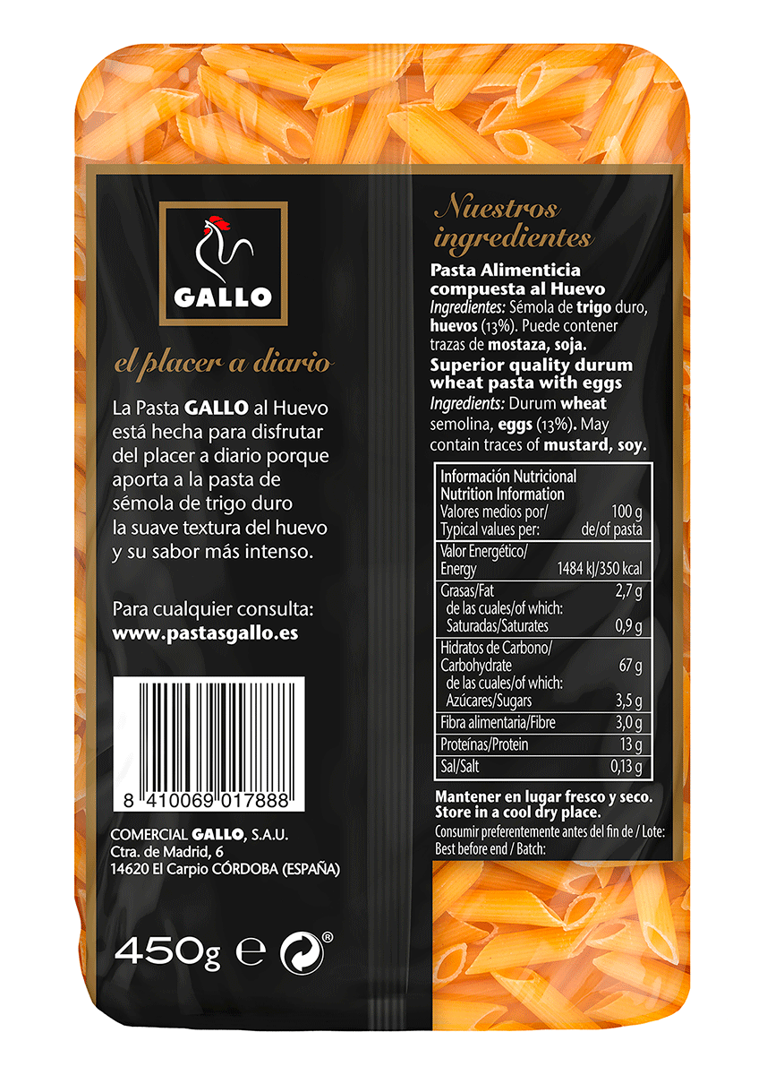 MACCHERONI AL HUEVO 450 G.