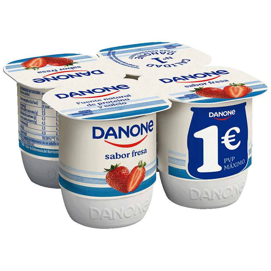 YOGUR DE FRESA 120 G. PACK 4