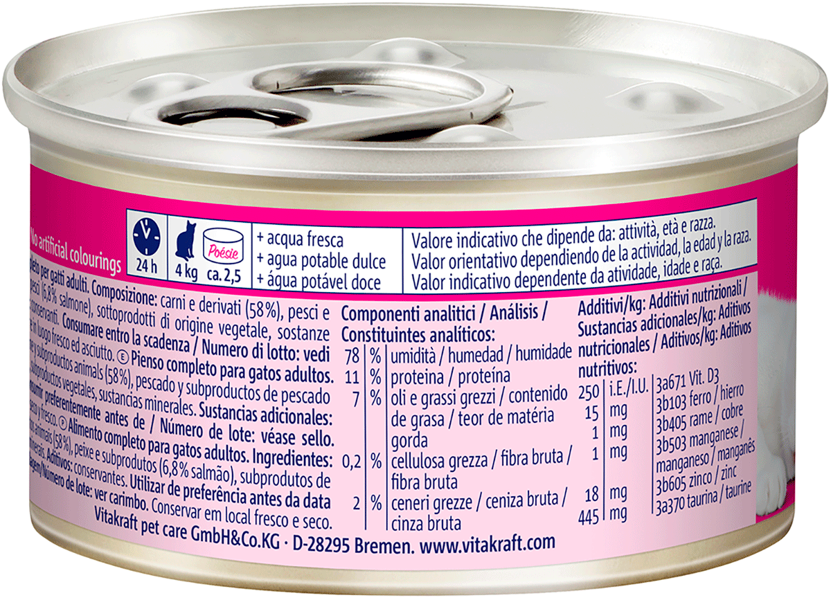 MOUSSE DE SALM&Oacute;N PARA GATOS POESIE 85 G.