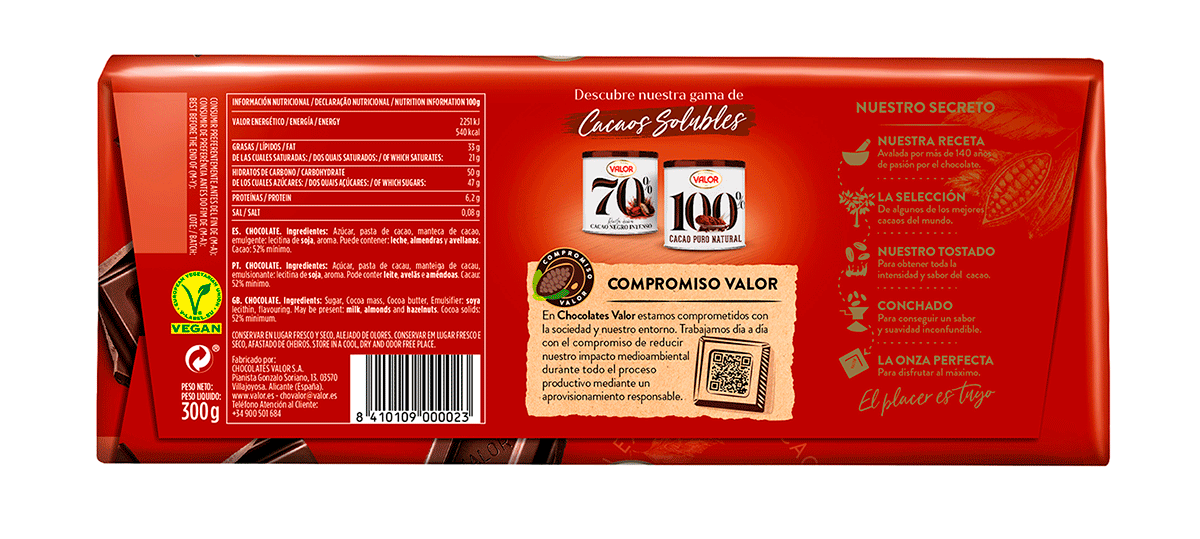CHOCOLATE PURO 300 GRS.