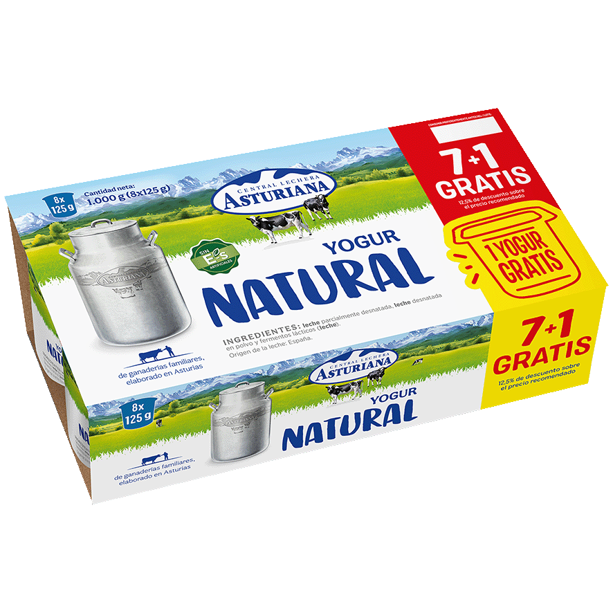 YOGUR NATURAL 125 G. PACK 8