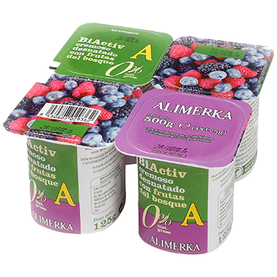 YOGUR BIACTIV DESNATADO FRUTOS DE BOSQUE 125 G. PACK 4