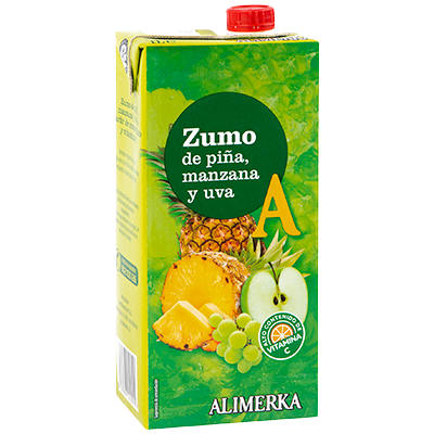 ZUMO DE PI&Ntilde;A, UVA Y MANZANA 1 LITRO