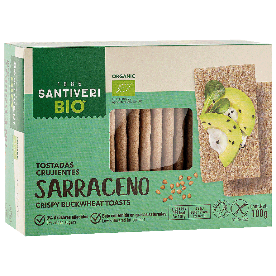 TOSTADAS BIO DE TRIGO SARRACENO 100 G.